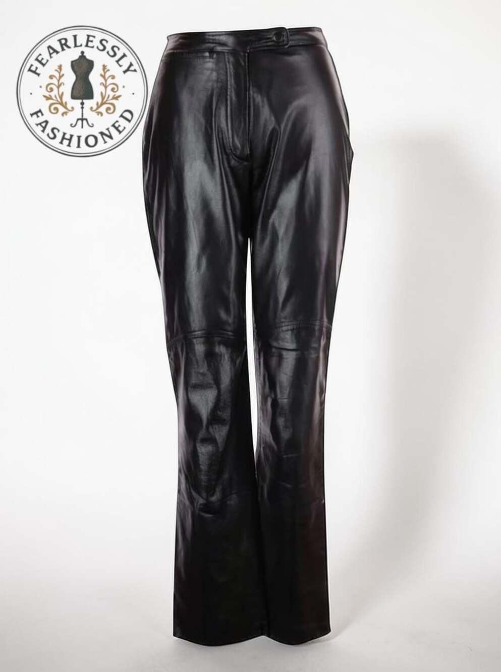Wilson Maxima Women's Black 100% Leather High Rise Straight Leg Pants Size 6